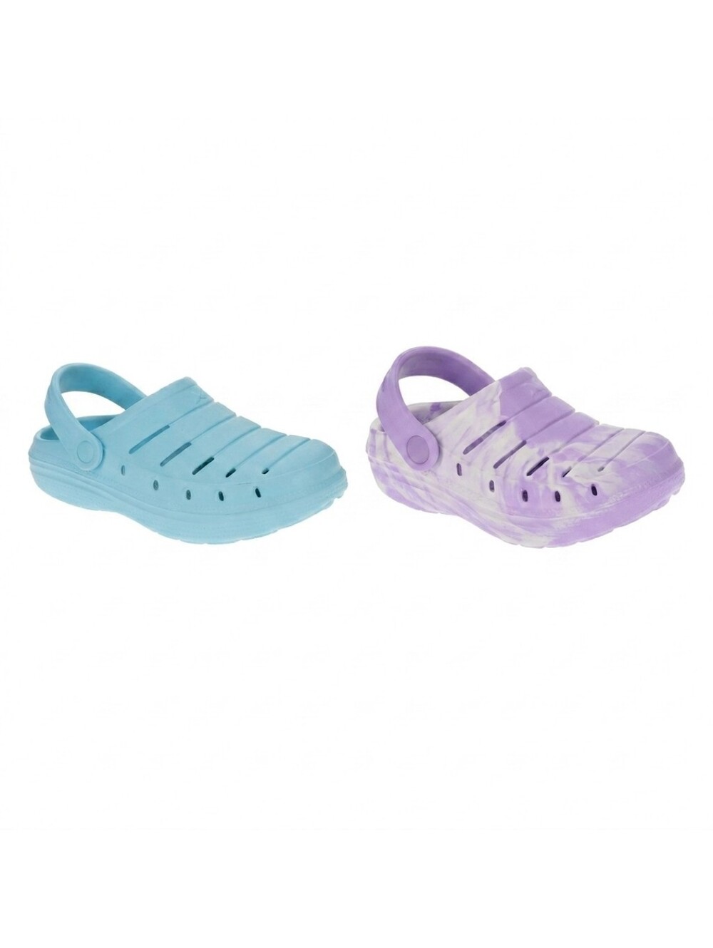 Rugged Shark Bundle of 2 Water-Ready Slip-On Clogs Light Blue &  Lavender Size 2